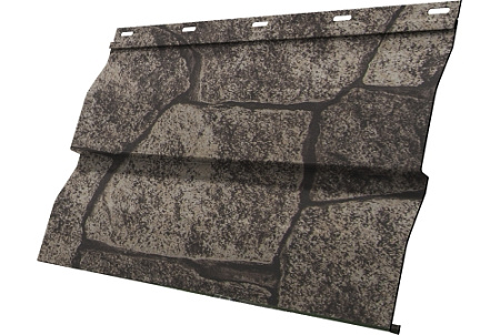 Металлический сайдинг Гранд Лайн / Grand Line профиль Корабельная доска, Принт Элит 0.45 с пленкой, цвет Королевский камень TwinColor