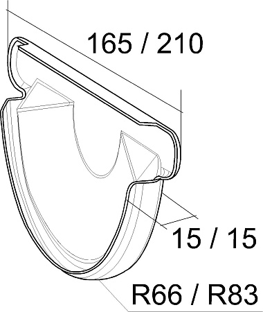 Заглушка желоба 150 мм Гранд Лайн Grand Line PU, цвет Ral 9003 (белый)