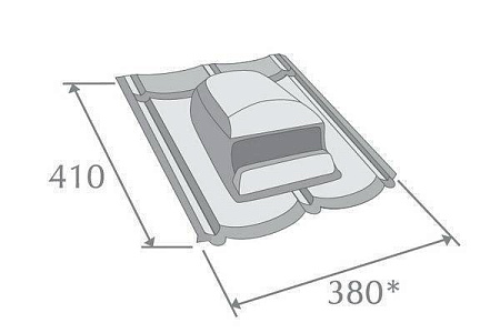 Кровельный вентилятор RV75 Метротайл (Metrotile), цвет желтый, 380х410 мм