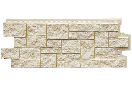 Фасадная панель Grand Line Classic, Дикий камень 1110х417 мм, молочный