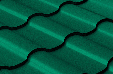 Металлочерепица Гранд Лайн / Grand Line, коллекция Kredo, 0,5 Satin Zn 140, цвет RAL 6005 (зеленый мох)