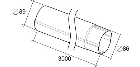 Труба круглая соединительная Optima Grand Line, 1.0 м, покрытие PE, RAL 9003 белый