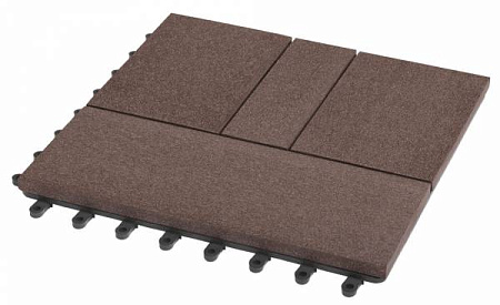 Садовый паркет Комфорт 2 GRINDERDECO ДПК, 300x300 мм, шоколад, упаковка 10 шт.
