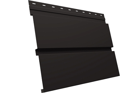 Металлический сайдинг Гранд Лайн / Grand Line профиль Квадро Брус, Velur 0.5 с пленкой, RR 32 (темно-коричневый)