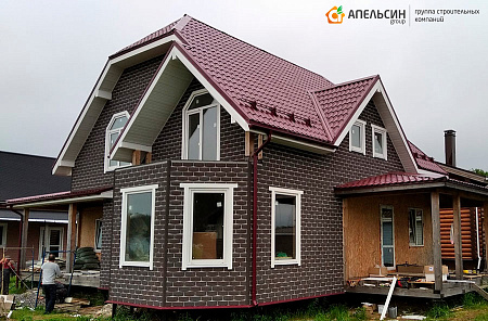 Монтаж фасада плиткой Hauberk в пос. Первомайское