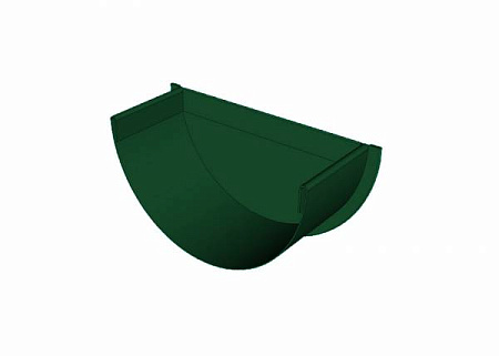 Заглушка желоба коттеджная D150 мм, Zn + порошк.покраска, цвет RAL 6005 (зеленый мох)