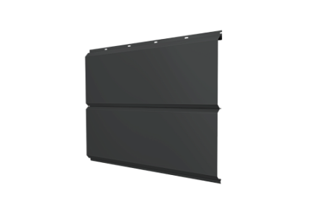 Металлический сайдинг Гранд Лайн / Grand Line профиль ЭкоБрус новый, Drap ТХ 0.5 с пленкой, RAL 7016 антрацитово-серый