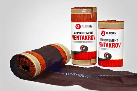Рулонный аэроэлемент конька и хребта Ventakrov D-BORK / Д-БОРК, 0.3х5.0 м, цвет коричневый
