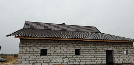 Металлочерепица Гранд Лайн / Grand Line, коллекция Kredo, 0,5 Satin Zn 140, цвет RAL 8017 (шоколад)