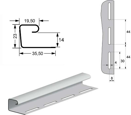 J-профиль Grand Line, 3 м, кедр