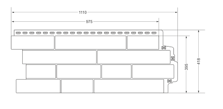 Фасадная панель Grand Line Design Plus, Сланец 1110х418 мм, орех