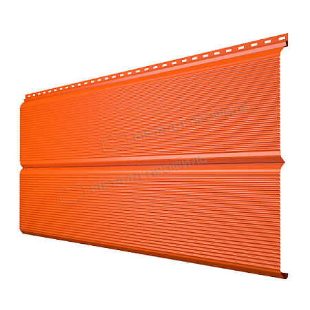 Металлический сайдинг Металл Профиль L брус XL Волна, 0.5 NormanMP, RAL 2004 чистый оранжевый