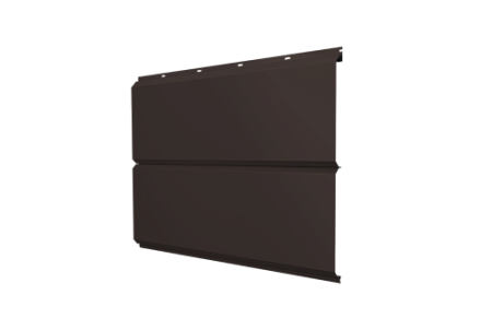 Металлический сайдинг Гранд Лайн / Grand Line профиль ЭкоБрус новый, Drap ТХ 0.5 с пленкой, RR 32 темно-коричневый