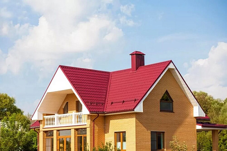 Волновой профиль Grand Line Modern, 0,4 PE, Zn 100, RAL 3005 красное вино