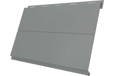 Металлический сайдинг Гранд Лайн / Grand Line профиль Вертикаль line, PE 0.45 с пленкой RAL 9006 (бело-алюминиевый)