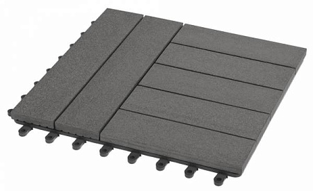 Садовый паркет Комфорт 4 GRINDERDECO ДПК, 300x300 мм, серый базальт, упаковка 10 шт.