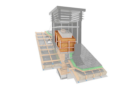 Оклад для теплоизоляции 4For Pipe Норвегия Кристо, 380х380 мм, РЕ RAL 8017 коричневый