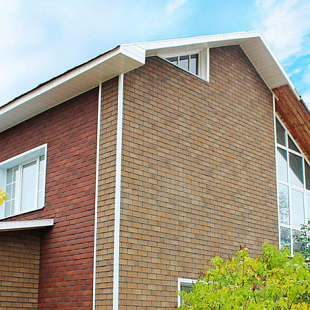 Фасадная плитка 1000х250 мм (2 кв.м/уп.) Технониколь Hauberk Кирпич, песчаный Фасадная плитка 1000х250 мм (2 кв.м/уп.) Технониколь Hauberk Кирпич, песчаный