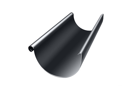 Желоб полукруглый D125/90 Grand Line PE, 2.0 м, RAL 7024 мокрый асфальт