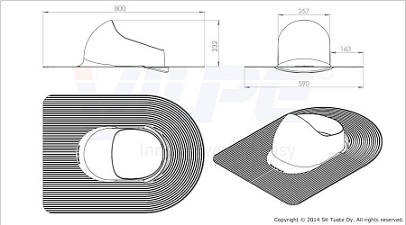 XL-проходной элемент XL-Huopa для мягкого кровельного материала Vilpe (Вилпе), зеленый