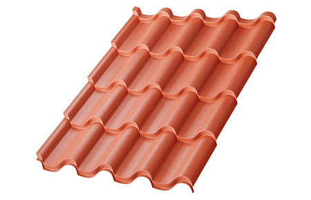 Металлочерепица Металл Профиль Монтерроса, PURETAN 0.5, терракотовый RR750