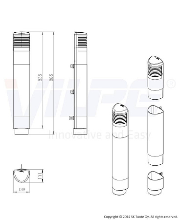 ROSS-ремонтный комплект D125/110мм Vilpe (Вилпе), бежевый