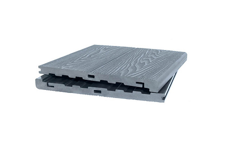 Ступень POLIVAN SIGARAJA, 2900x320x20/27 мм, 3D фактура дерева, серый