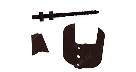 Кронштейн трубы на кирпич 100 мм Гранд Лайн Grand Line PU, цвет Ral 8017 (коричневый)