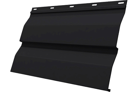 Металлический сайдинг Гранд Лайн / Grand Line Корабельная доска, Drap ТХ 0.45 с пленкой, Ral 9005 черный