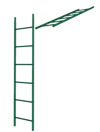 Лестница Металл Профиль кровельная и стеновая, 1.86 м (без кронштейнов), цвет Ral 6005 (зеленый мох)