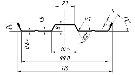 Штакетник металлический М-образный 130 мм RAL 8017 шоколад