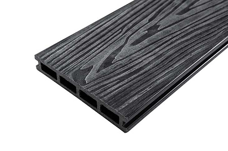 Террасная доска Grand Line Винтаж 3D, 4000x150x25 мм, графит