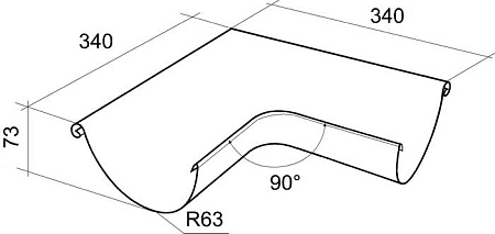 Угол желоба внешний полукруглый, 90° Optima Grand Line, покрытие PE, RAL 8017 коричневый