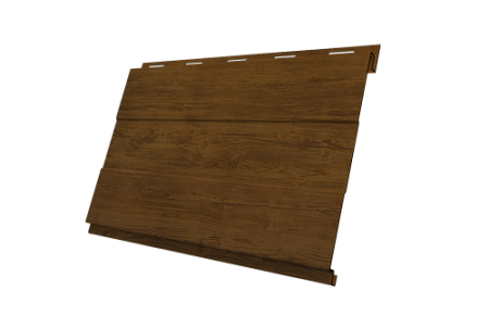 Металлический сайдинг Гранд Лайн / Grand Line профиль Вертикаль проф, Принт Элит 0.45 с пленкой, Золотой дуб TwinColor