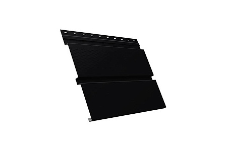 Софит металлический Квадро Брус с перфорацией Grand Line, Velur X 0.5, RAL 9005 черный янтарь