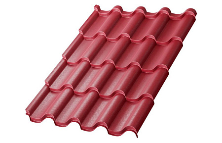 Металлочерепица Металл Профиль Монтерроса, VikingMP E 0.5, красное вино RAL3005