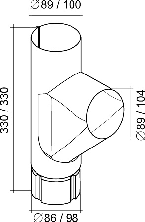 Тройник водосточной трубы 100 мм Гранд Лайн Grand Line PU, цвет Ral 9003 (белый)