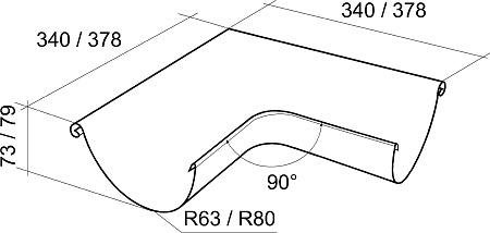 Угол желоба наружный 90º 150 мм Гранд Лайн Grand Line PU, цвет Ral 9003 (белый)