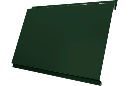 Металлический сайдинг Гранд Лайн / Grand Line профиль Вертикаль классик, Сатин матовый ТХ 0.5 с пленкой, RAL 6020 (хромовая зелень)