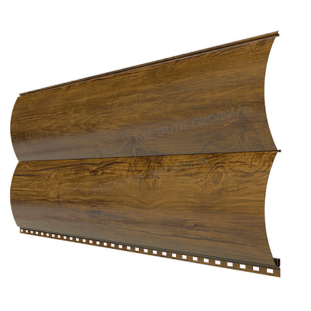 Металлический сайдинг Металл Профиль Woodstock Гладкий, 0.5 ECOSTEEL, золотой дуб