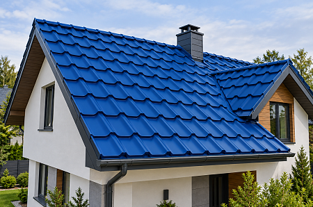 Профиль волновой "Квинта плюс" ("Kvinta plus") 0,45 ПЭ RAL 5005 сигнальный синий