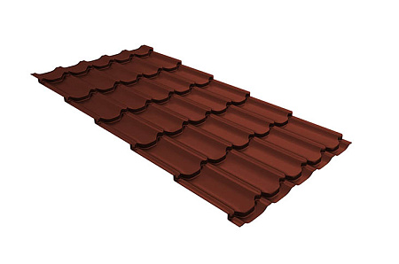 Волновой профиль Grand Line Kvinta plus, 0,5 GreenCoat Pural BT Matt, Zn 275, RR 750 кирпично-красный (RAL 8004 терракота)