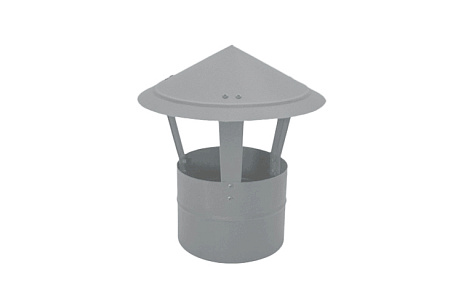 Дымник (колпак) на трубу круглый Grand Line d125, 0.5 Satin, RAL 9006 (светлый алюминий)