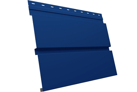 Металлический сайдинг Гранд Лайн / Grand Line профиль Квадро Брус, Сатин 0.5 с пленкой, RAL 5005 (сигнальный синий)