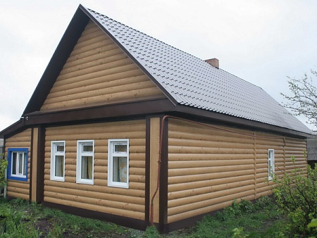Металлический сайдинг Гранд Лайн / Grand Line профиль Блок-хаус new, Print elite 0.45, цвет Nordic Wood (Северное дерево)