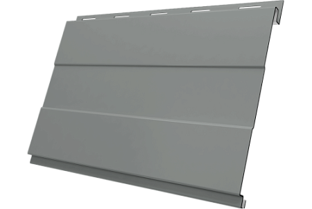 Металлический сайдинг Гранд Лайн / Grand Line профиль Вертикаль проф, PE 0.45 с пленкой RAL 9006 (бело-алюминиевый)