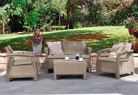 Дачная мебель Corfu set Allibert (Аллиберт), цвет коричневый