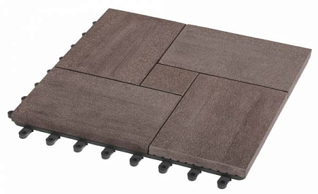Садовый паркет Люкс 7 GRINDERDECO ДПК, 300x300 мм, венге, упаковка 10 шт.