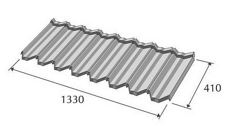 Композитная черепица Метротайл (Metrotile) серия MetroClassic, цвет красный, 1330х410 мм