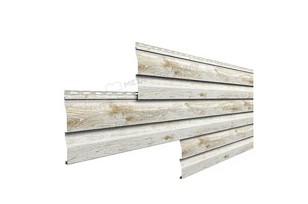 Металлический сайдинг Металл Профиль L брус XL Волна, 0.5 ECOSTEEL, беленый дуб